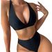 Solid Color Adjustable Tie Backless Bikini Set Sexy Two-Piece Swimsuit For Women Beach Pool Vacation_ecoleips.com