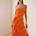 Cross-Border European And American Women's Fashion Slit Vacation Strap 2025 Summer New Lace-Up Sexy Ruffled Long Dress_ecoleips.com