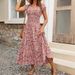Elegant Pure Women's Dress Cross Border Style Slimming Fitted Waist Short Sleeves for Summer And Spring Alluring Ethereal_ecoleips.com