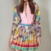 2025 Spring New Women's Printed Long Sleeve Shirt Top + Pleated Skirt Two-Piece Set For Women_ecoleips.com