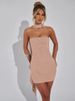 Mozision Sequins Backless Sexy Mini Dress For Women Robe Elegant Sparkle Scarf Collar Strapless Sleeveless Bodycon Club Dress_ecoleips.com