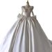 Women's Clothing Elegant French Satin Wedding Dress With Vintage Embroidery – Princess Ball Gown With Long Train & Deep V-Neck For Bride_ecoleips.com