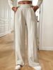 Women's Clothing New Style Drape Mopping Casual Pants High Waist Trousers Loose Temperament Straight Women's Niche Design Solid Color_ecoleips.com