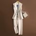 Women's Clothing spring and autumn slim sleeveless vest vest suit two piece suit women's trend_ecoleips.com