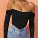 2024 New Style Off-Shoulder Fishbone Top With High-End Feel, Sheer Mesh, Sexy And Revealing_ecoleips.com