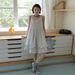 Verve Timeless Afternoon Garden Pleated Vest Elegant Youthful Double Layer Lace Backless Dress 01060_ecoleips.com