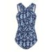 Plus-size Conservative For Women, Printed Swimwear, European And American In-stock Beachwear One-piece_ecoleips.com
