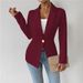 Sophisticated Women's Blazer - Slim Fit Single-Button Long Sleeve Suit Jacket For Office & Evening_ecoleips.com