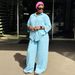 Plus Size Women's Casual Long Sleeved Collared Loose Shirt African Style Two Piece Set American Style Loose Trousers_ecoleips.com