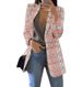 2025 New European American Fashion Plaid Casual Blazer With Turn-down Collar Slim Fit Cardigan Jacket For Women_ecoleips.com