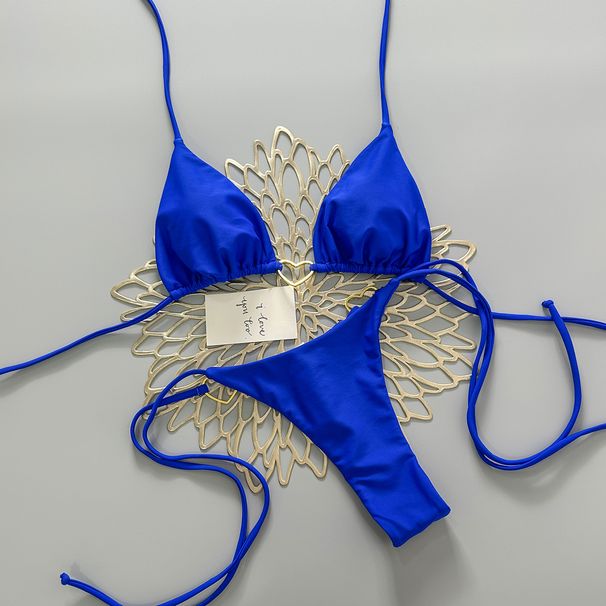 2026 European American Style Solid Color Two Piece Bikini Set with Heart Shaped Metallic Straps Regular Fit Vacation Sexy Polyester Nylon_ecoleips.com