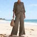 Women's Casual Loose Wide Leg Pants Set_ecoleips.com