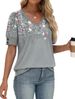 OFEEFAN Womens Tops Short Sleeve Shirts Buttons V Neck Spring Fashion Summer Outfits Plus Size Blouses Dressy Casual_ecoleips.com