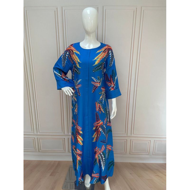 Women's Clothing Robe Middle East Printing Hot Diamond Bubble Beads Ethnic Style_ecoleips.com