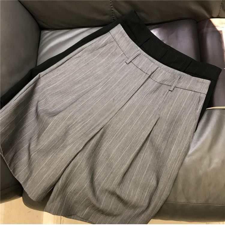 Aria Basics Super Fashionable~High-end Neutral Yuppie Style~French Bermuda Loose High-waisted Women's Summer Suit Shorts_ecoleips.com