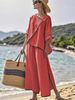 Women's Casual Wide-Legged Striped Printed Pants Set_ecoleips.com