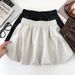 Korean-style Fashion Versatile PU Leather High-waisted Slimming Half Puffy Anti-exposure Short Skirt, A-line Skirt For_ecoleips.com