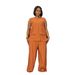 Women's Clothing Commuter Casual Round Neck Tie Sleeveless Cardigan Vest Wide Leg Pants Two Piece Set_ecoleips.com