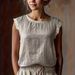 Women's round Neck Lace Sleeveless Cotton Linen Shirt Loose Fitting Solid Color European And American Style Spring/Summer New Arrival_ecoleips.com