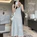 Women's Knitted Lace Camisole Summer High-End Dress, 2026 New Style, Elegant Bodycon Long Dress_ecoleips.com