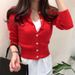 2025 Autumn Long Sleeve Fashion Women Cardigans Sweater Knitted Coat Short Casual Single Breasted Korean Slim Chic Ladies Tops_ecoleips.com