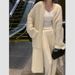 Women's Clothing Thick Needle Sweater Chunky Knit Cardigan Oversized Longline Coat With Pockets - Cozy Loose Fit Korean Style Open Front Sweater_ecoleips.com