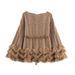 Fashion Versatile Waist Plush Hem Horn Sleeve Knitted Sweater_ecoleips.com