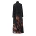 Dubai Abaya Women's Clothing Plus Size High-end Printed Loose Turn-down Collar Lace-up Elegant Stylish Miyake Coat Large_ecoleips.com