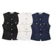 Aria Basics ZARZ Custom-made European And American Style New Women's Clothing Classic Fashion Versatile Belted Sequined Woolen Vest_ecoleips.com