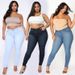 Women's Clothing Plus Size Fashion High Stretch Denim Small Leg Pants_ecoleips.com