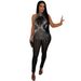 Women's Clothing Sexy Mesh Hot Diamond See Through Jumpsuit Sleeveless Nightclub Women's Clothing_ecoleips.com