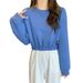 Real Shot Of Women's Short Sweatshirt Autumn, European American Korean Style, Loose Thin, High-waisted, Cropped,_ecoleips.com