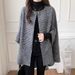 Japanese-Korean Style Plaid Wool-Like Coat – Oversized Open Front Tweed Jacket (Mid-Length, Button Closure, Unisex)_ecoleips.com