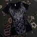 Sexy V Neck Short Sleeve T-Shirt Women's Fashion Print American Slim Fit Gothic Style Top for Wholesale_ecoleips.com