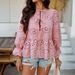 Diyun European And American 2025 Spring Summer Casual Vacation Loose Lace-Up Cardigan Solid Color Hollow_ecoleips.com
