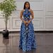 Women's Clothing Printed A-Line Dress Fitted Waist Front Slit Women's Casual Fashion Dress For Formal & Casual For Women_ecoleips.com
