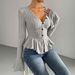 Elegant V-Neck Ruffle Blouse – Flared Sleeve Tunic Top For Women (S-XL, 5 Colors)_ecoleips.com