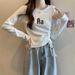 Irregularly Shaped, Solid-Colored Women's Long-Sleeved Garment For Spring And Autumn Seasons, Featuring A Perforated Des_ecoleips.com