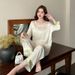 Ice Pajamas For Women Spring Summer New Chinese National Style Set Imitation Silk Satin Jacquard Long Sleeve High-end_ecoleips.com