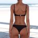 Classic Solid Color Bikini Set, Adjustable Strap Two-Piece Swimsuit For Women Comfort-First Design Soft_ecoleips.com