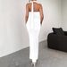 Cross-Border European And American Style Sexy Backless Lace-Up High-Slit Hot-Selling Ribbon Design Sleeveless_ecoleips.com