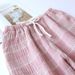 2026summer Couple 100% Cotton Crepe Cloth Shorts Multicolor Large Size Loose Plaid Men's Home Pants Cropped Pants Ladies Bottoms_ecoleips.com