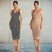 Women's Clothing Sexy Backless Rhinestone Strappy Bodycon Dress - V-Neck Sleeveless Midaxi Dress Stretchy Milk Silk Fabric Elegant Club Wear_ecoleips.com