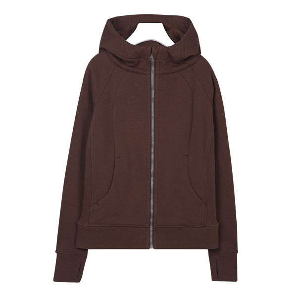 Women's Clothing Scuba Slim Fit Full Zipper Fleece Lined Hooded Cardigan Sweatshirt Casual Sports Jacket For Women In Stock_ecoleips.com