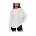 Verve New Summer Solid Color Long Sleeve Round Neck T-Shirt Loose Casual Women's Top Spring Autumn Versatile Base Shirt_ecoleips.com