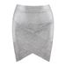 Hot Selling Gold Foil Bandage Midi Fashion Elegant Women's Short Bodycon Off-Shoulder Skirt_ecoleips.com