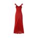 European American Style V-neck Ruffled With Chest Pleats And Tie Straps, Women's Red Floral Slim-fit Waist-cinching_ecoleips.com