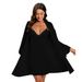 Aria Basics Aria Basics Summer Women's Sexy Nightgown Bathrobe Loungewear Lace Robe Dress 2 Pieces European And American Cross-Border_ecoleips.com