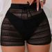 Women's Clothing Solid Color Sexy Mesh Four-angle Swimsuit Sports Beach Bikini Swimsuit_ecoleips.com