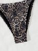 New European And American Style Sexy Basic Ruched Leopard Print Bikini Women's Swimsuit Set_ecoleips.com